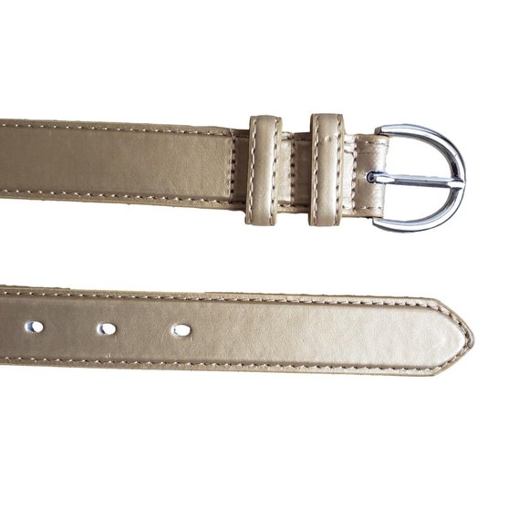 Women's Gold Genuine Leather Belts size Large 2 Pieces / 2 Belts - Picture 2 of 2